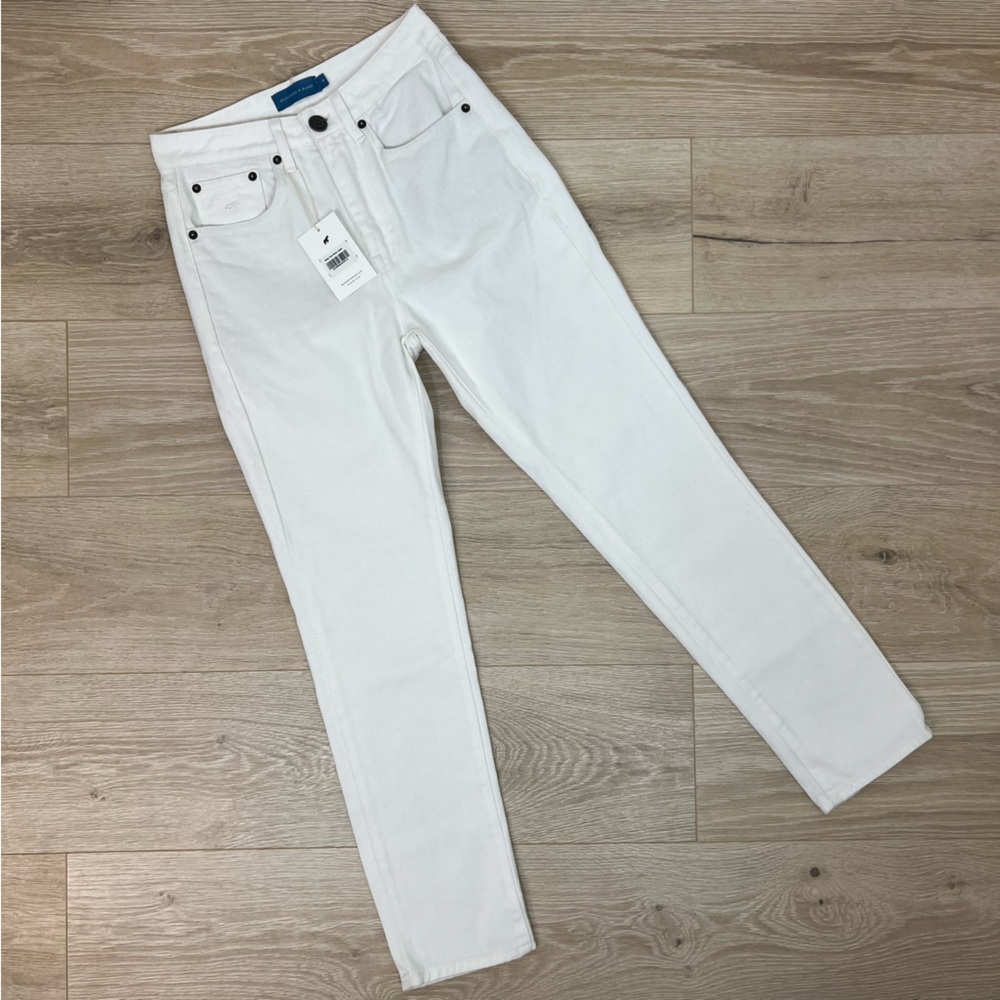 NEW Beaufort & Blake White Sway Ecru Mom Jeans